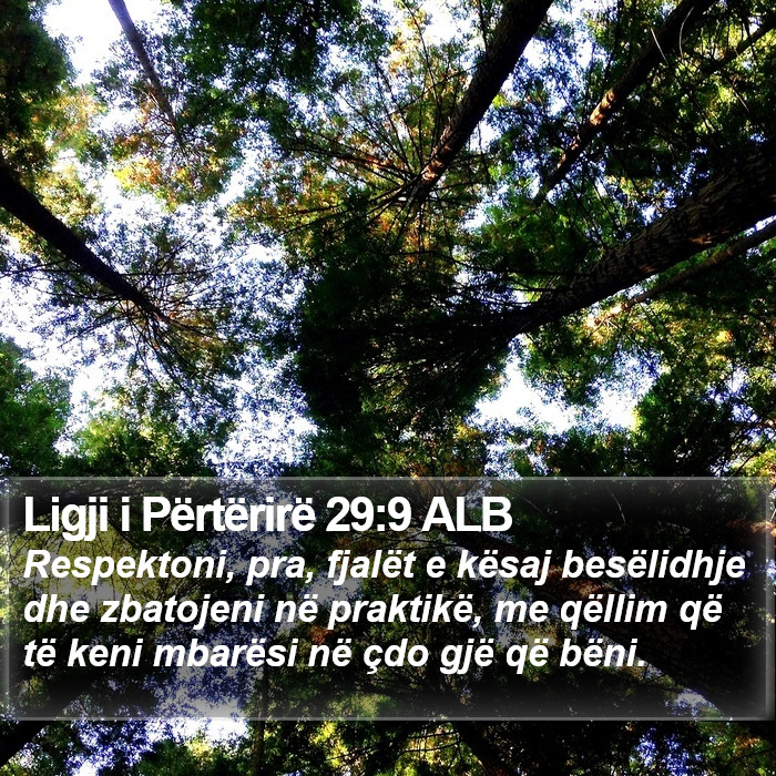 Ligji i Përtërirë 29:9 ALB Bible Study