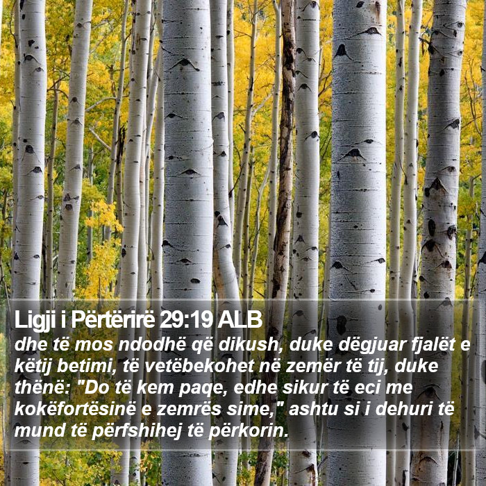 Ligji i Përtërirë 29:19 ALB Bible Study