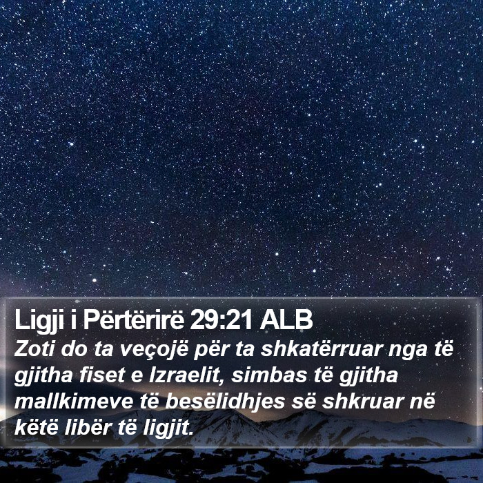 Ligji i Përtërirë 29:21 ALB Bible Study