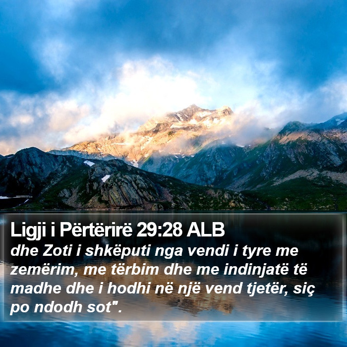 Ligji i Përtërirë 29:28 ALB Bible Study