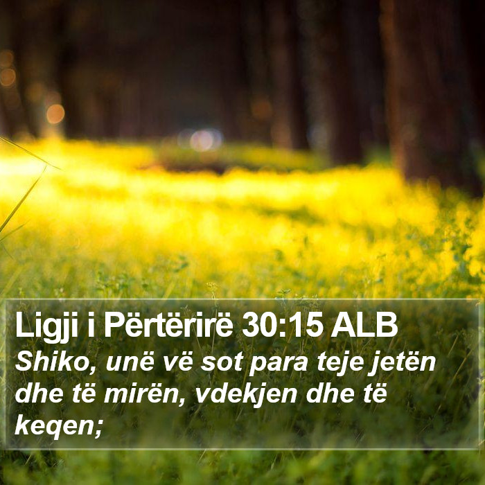 Ligji i Përtërirë 30:15 ALB Bible Study