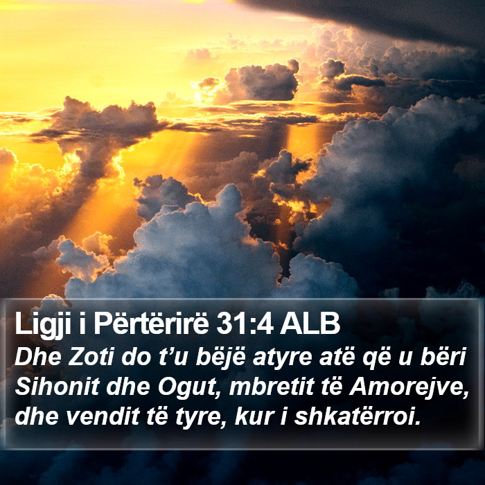 Ligji i Përtërirë 31:4 ALB Bible Study