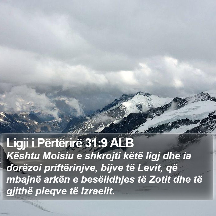 Ligji i Përtërirë 31:9 ALB Bible Study