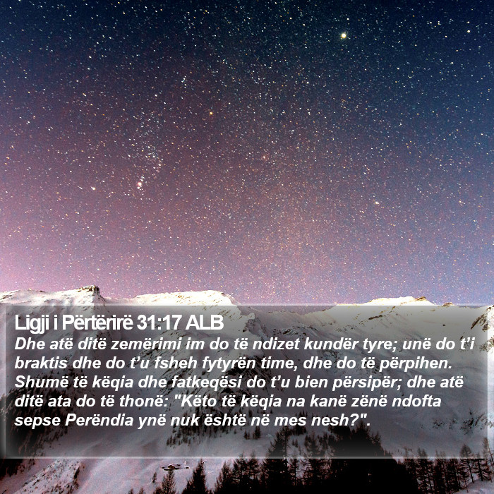 Ligji i Përtërirë 31:17 ALB Bible Study