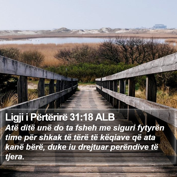 Ligji i Përtërirë 31:18 ALB Bible Study