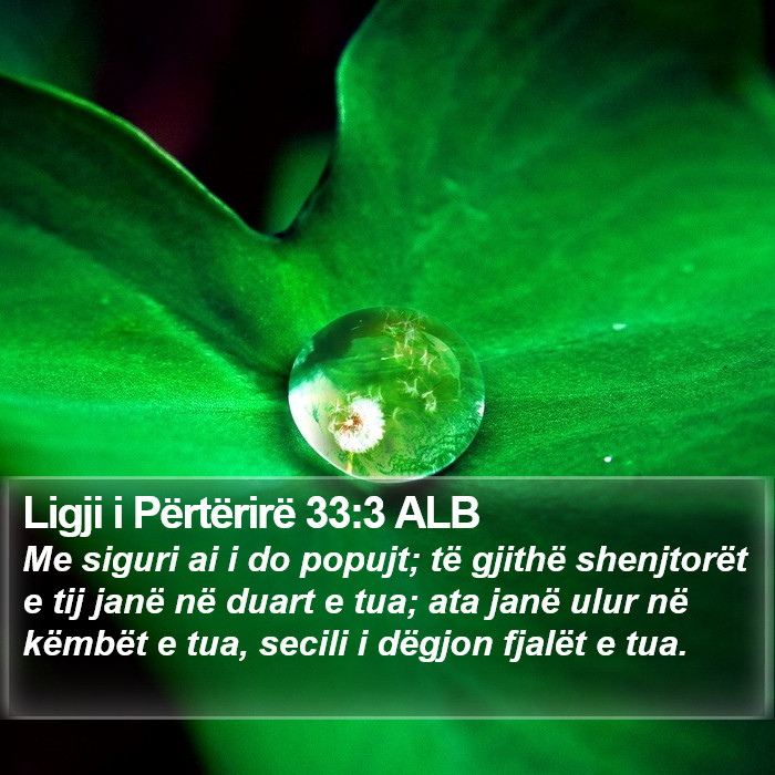 Ligji i Përtërirë 33:3 ALB Bible Study