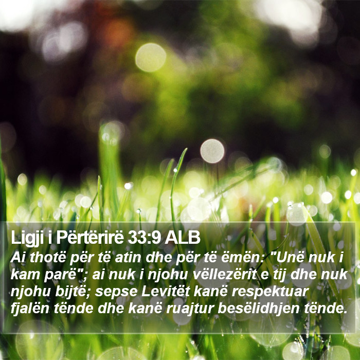 Ligji i Përtërirë 33:9 ALB Bible Study