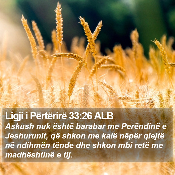 Ligji i Përtërirë 33:26 ALB Bible Study