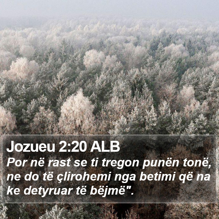 Jozueu 2:20 ALB Bible Study