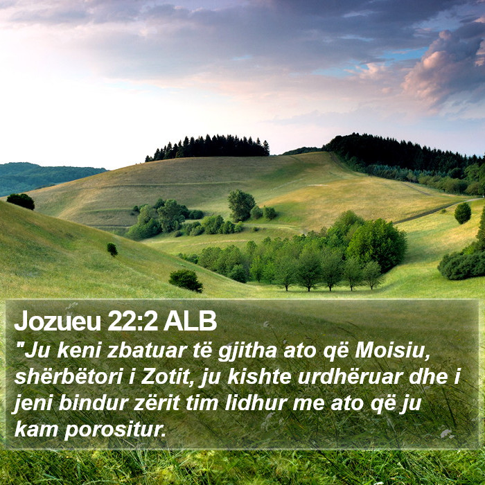 Jozueu 22:2 ALB Bible Study
