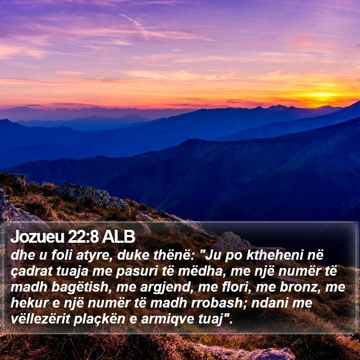 Jozueu 22:8 ALB Bible Study