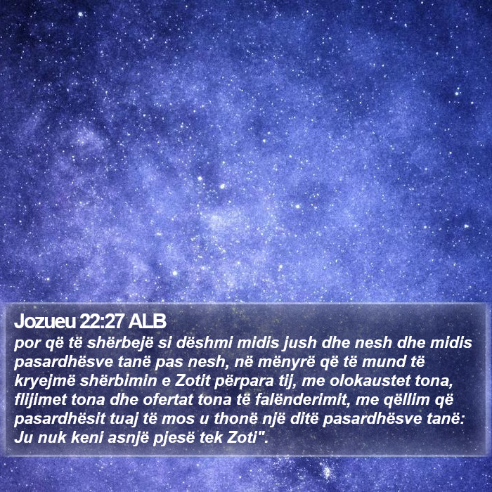 Jozueu 22:27 ALB Bible Study