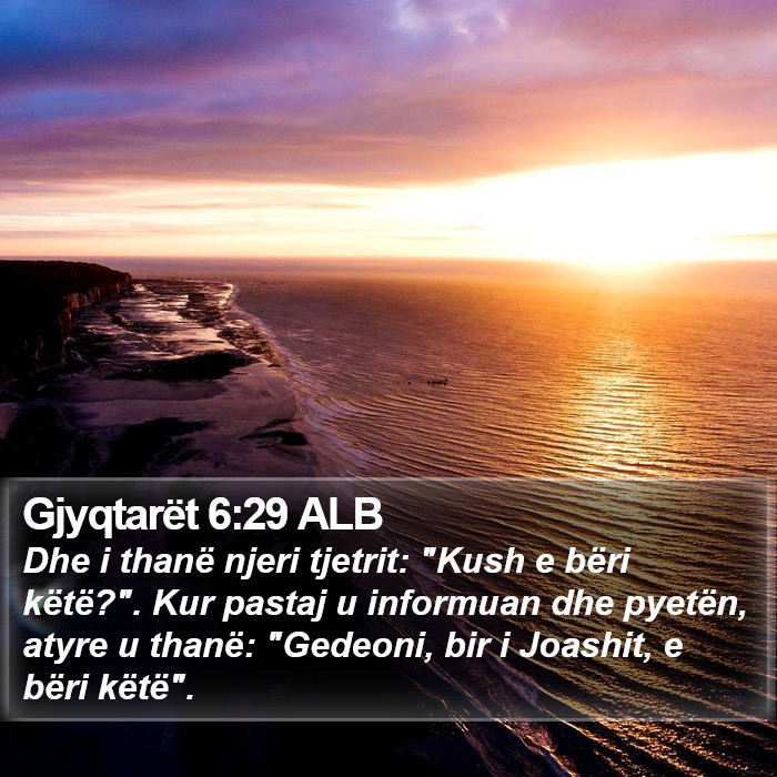 Gjyqtarët 6:29 ALB Bible Study