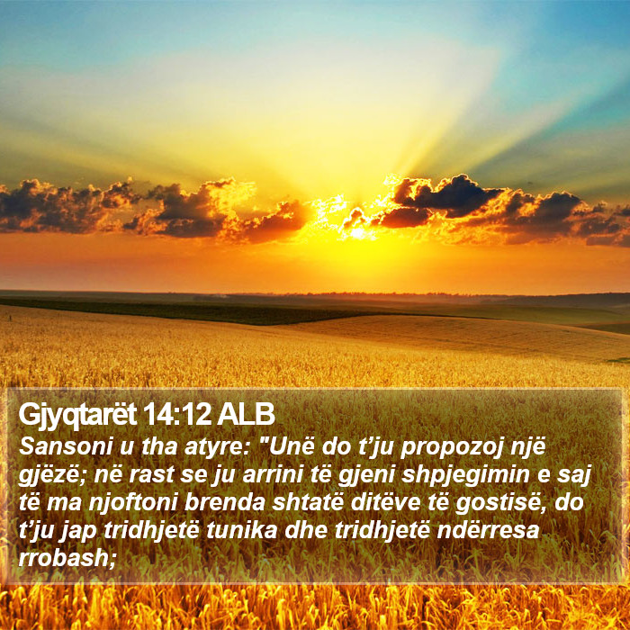 Gjyqtarët 14:12 ALB Bible Study