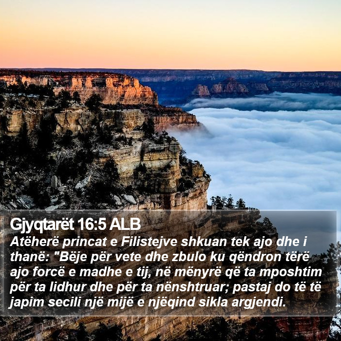 Gjyqtarët 16:5 ALB Bible Study