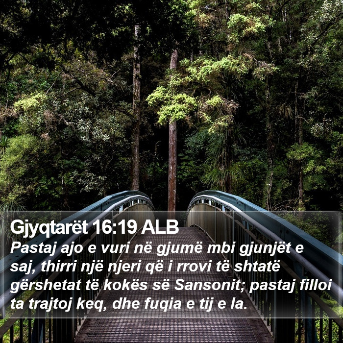 Gjyqtarët 16:19 ALB Bible Study