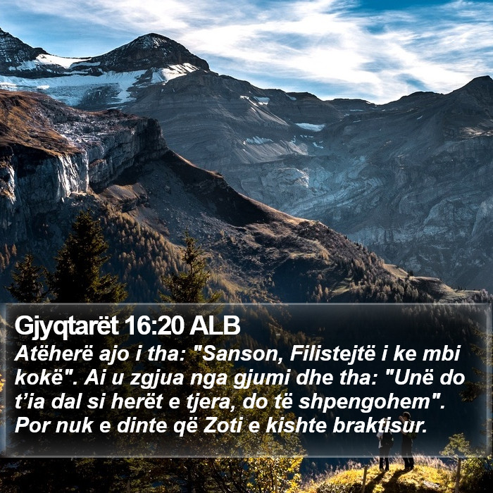 Gjyqtarët 16:20 ALB Bible Study