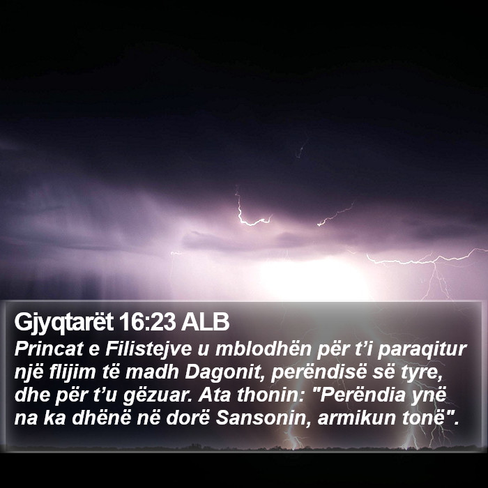 Gjyqtarët 16:23 ALB Bible Study