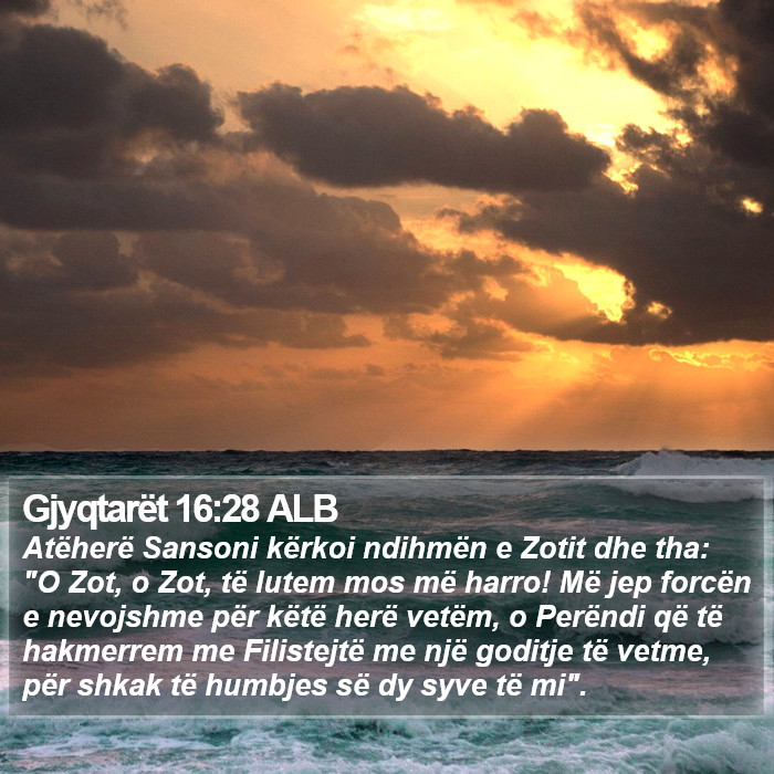 Gjyqtarët 16:28 ALB Bible Study