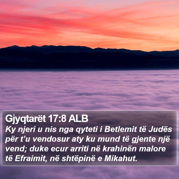 Gjyqtarët 17:8 ALB Bible Study