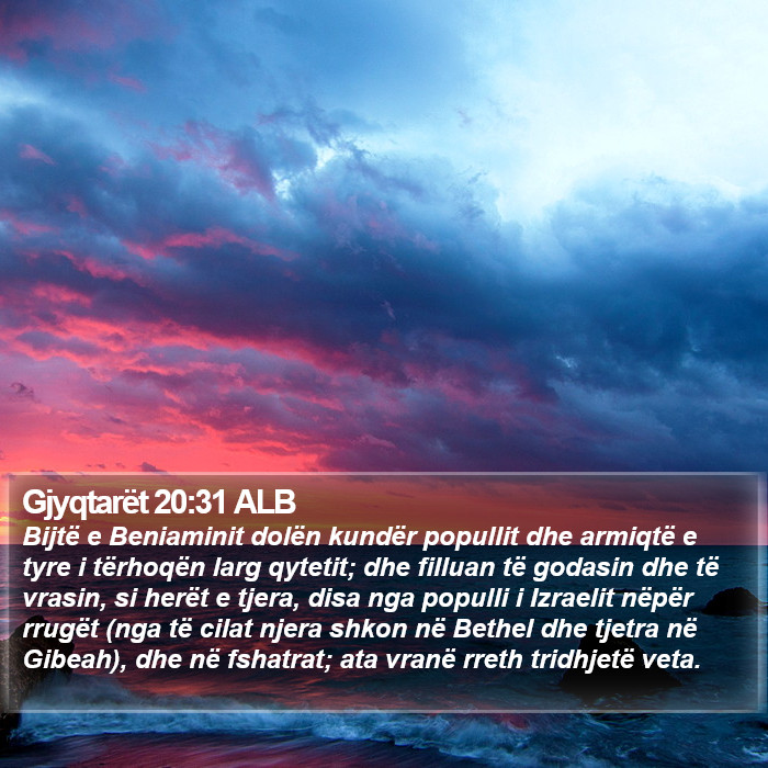 Gjyqtarët 20:31 ALB Bible Study