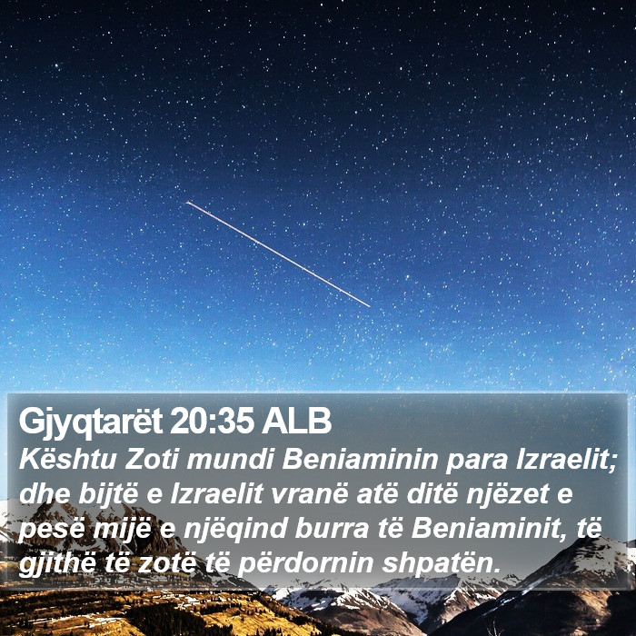 Gjyqtarët 20:35 ALB Bible Study