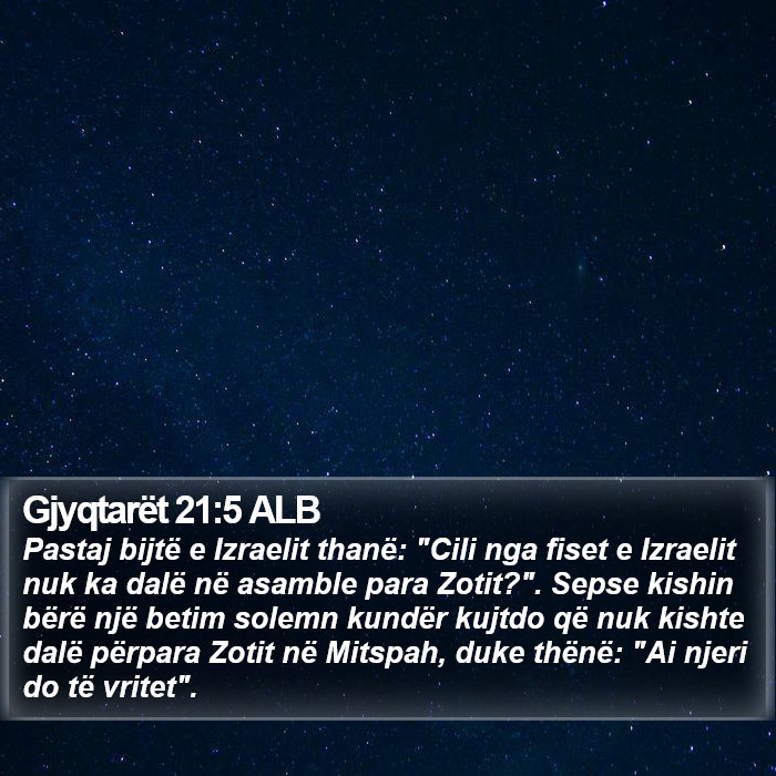 Gjyqtarët 21:5 ALB Bible Study