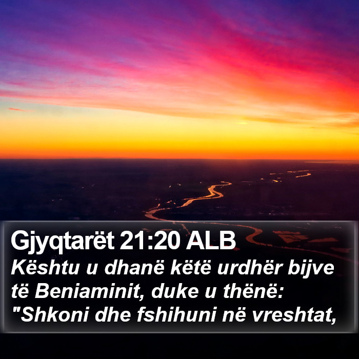 Gjyqtarët 21:20 ALB Bible Study
