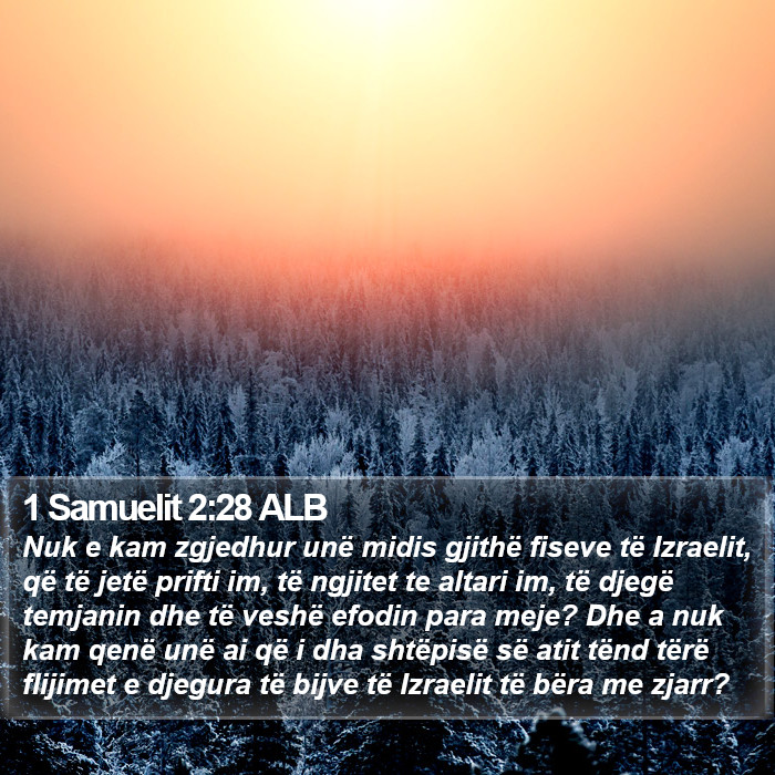 1 Samuelit 2:28 ALB Bible Study