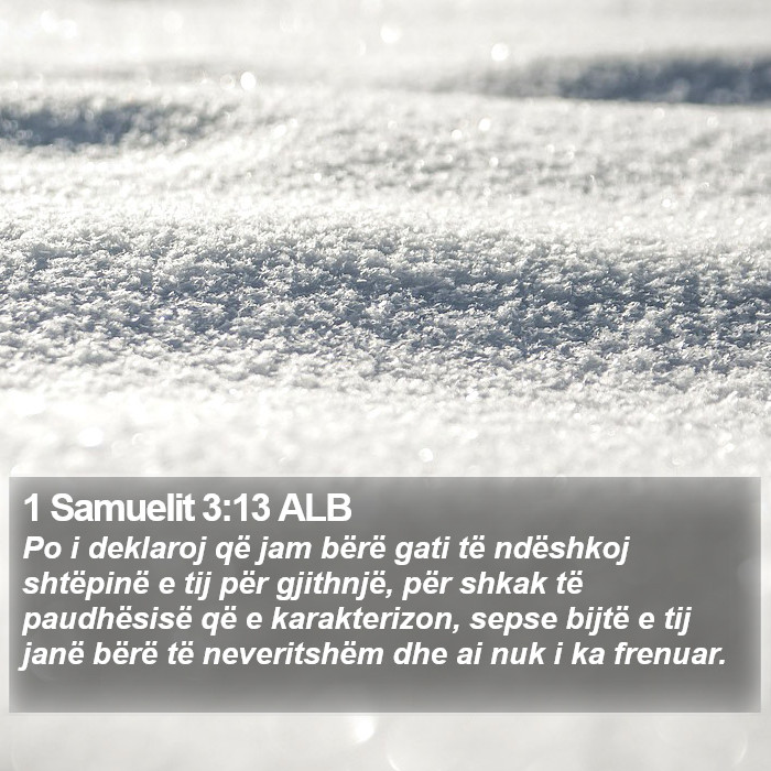 1 Samuelit 3:13 ALB Bible Study