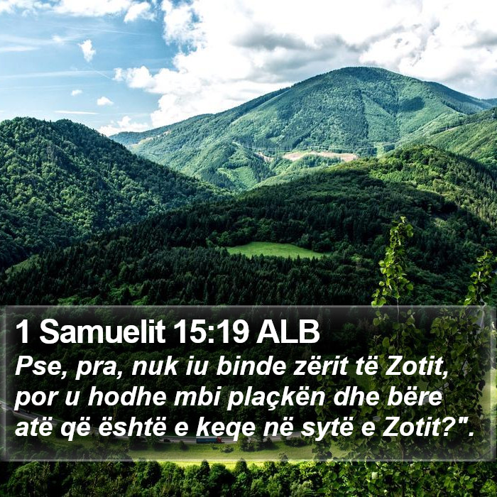 1 Samuelit 15:19 ALB Bible Study