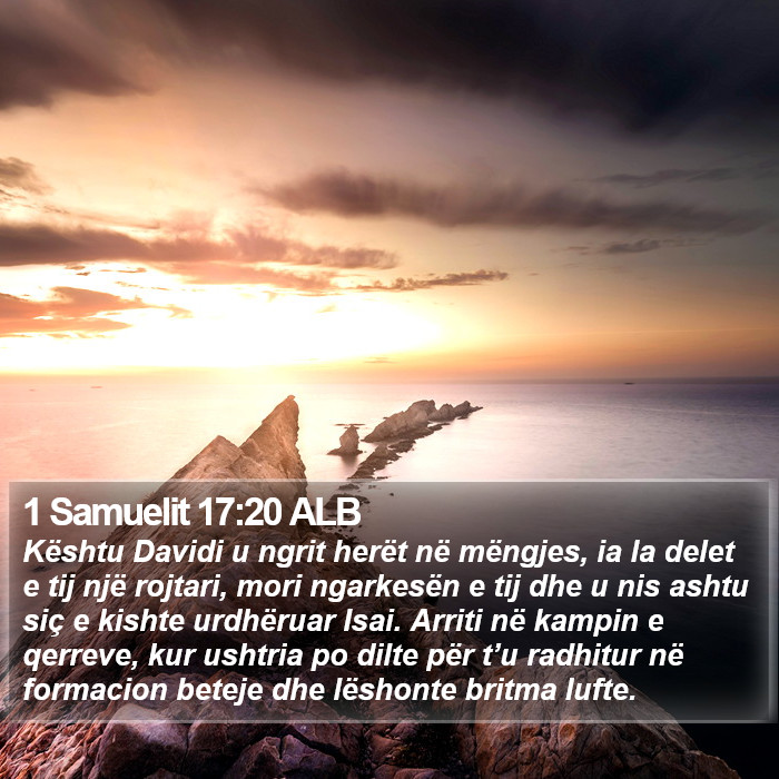 1 Samuelit 17:20 ALB Bible Study