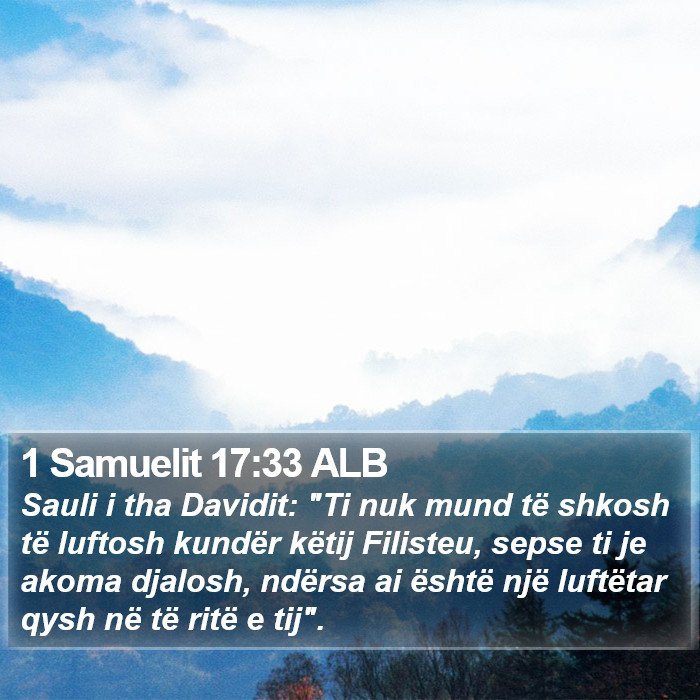 1 Samuelit 17:33 ALB Bible Study
