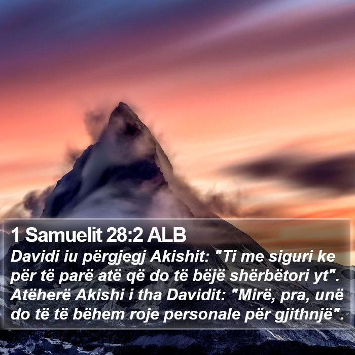 1 Samuelit 28:2 ALB Bible Study