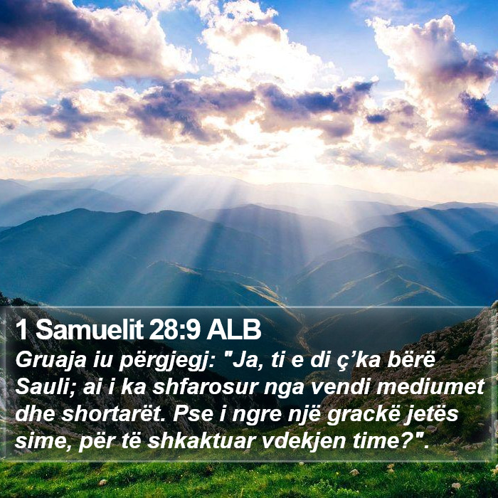 1 Samuelit 28:9 ALB Bible Study