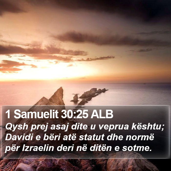 1 Samuelit 30:25 ALB Bible Study