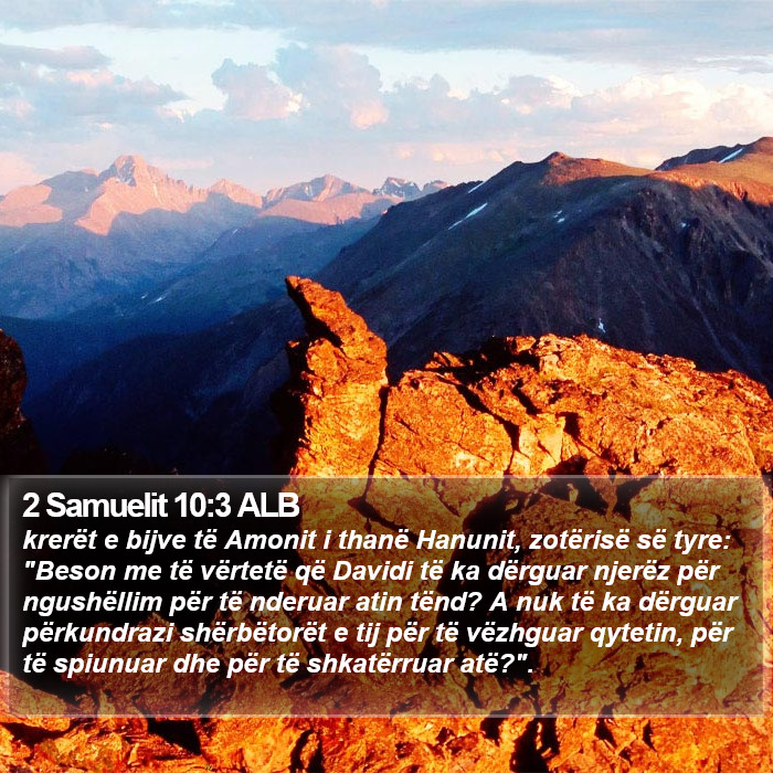 2 Samuelit 10:3 ALB Bible Study