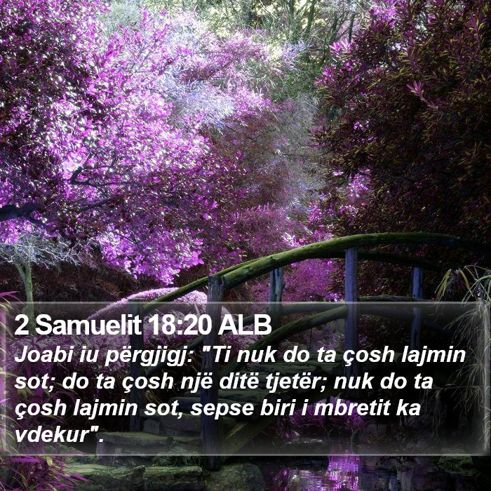 2 Samuelit 18:20 ALB Bible Study
