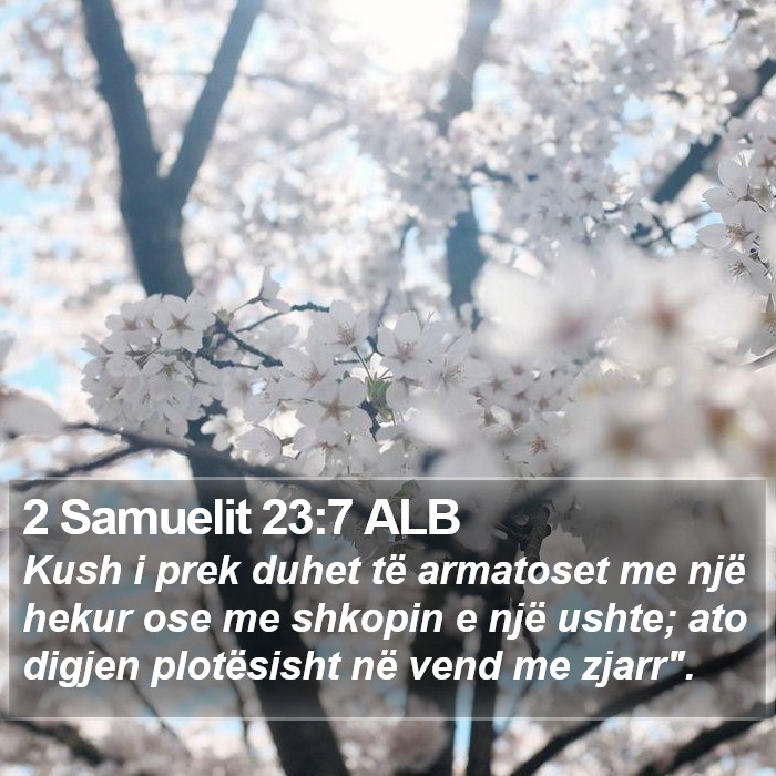 2 Samuelit 23:7 ALB Bible Study