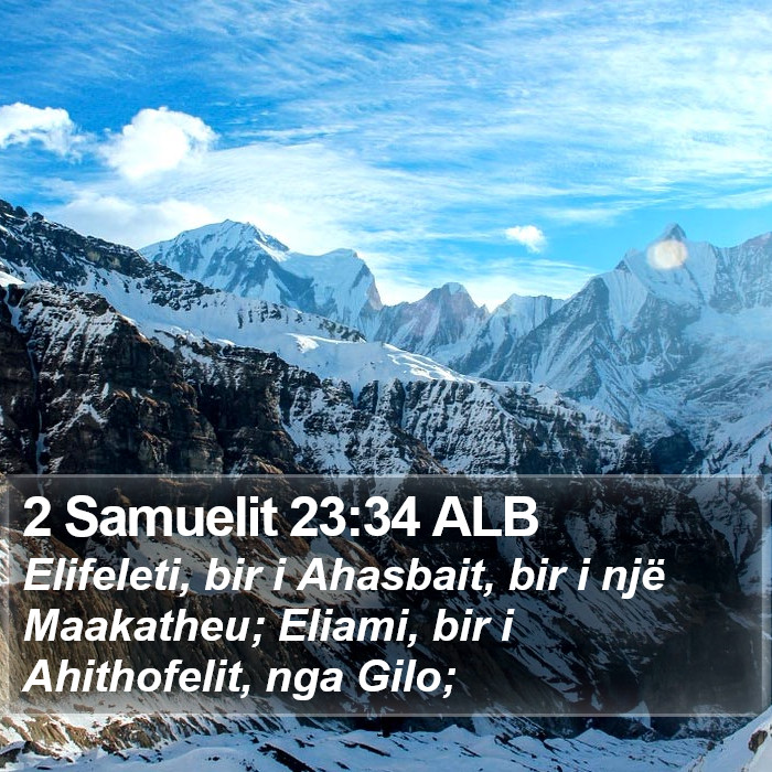 2 Samuelit 23:34 ALB Bible Study