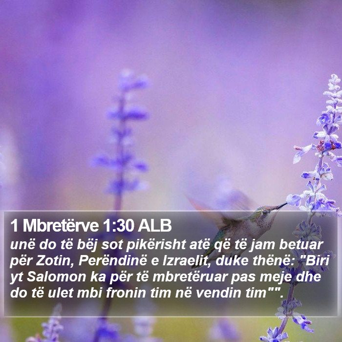 1 Mbretërve 1:30 ALB Bible Study