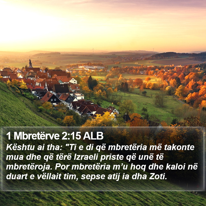 1 Mbretërve 2:15 ALB Bible Study