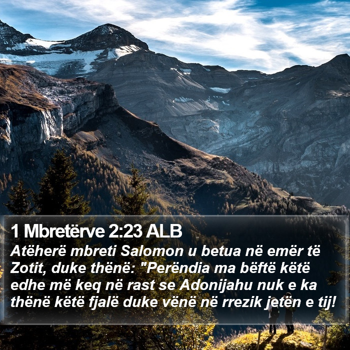 1 Mbretërve 2:23 ALB Bible Study