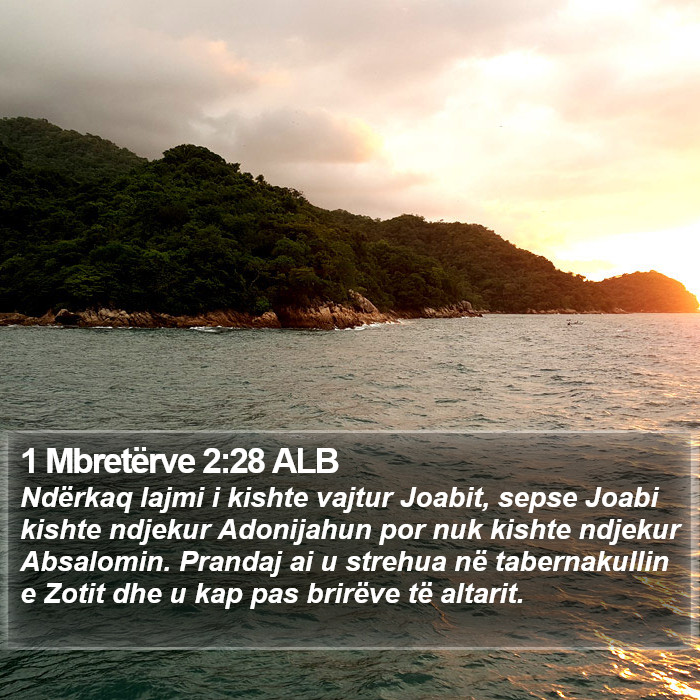 1 Mbretërve 2:28 ALB Bible Study