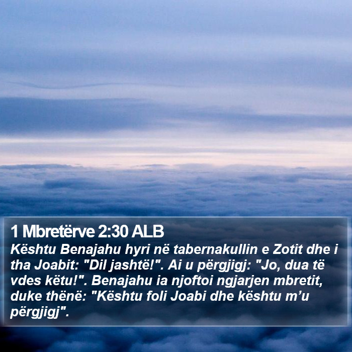 1 Mbretërve 2:30 ALB Bible Study