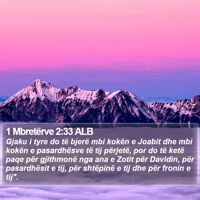 1 Mbretërve 2:33 ALB Bible Study