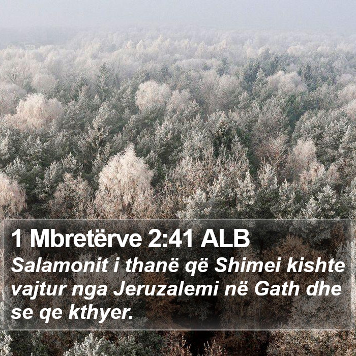 1 Mbretërve 2:41 ALB Bible Study