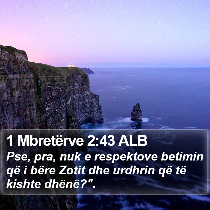 1 Mbretërve 2:43 ALB Bible Study