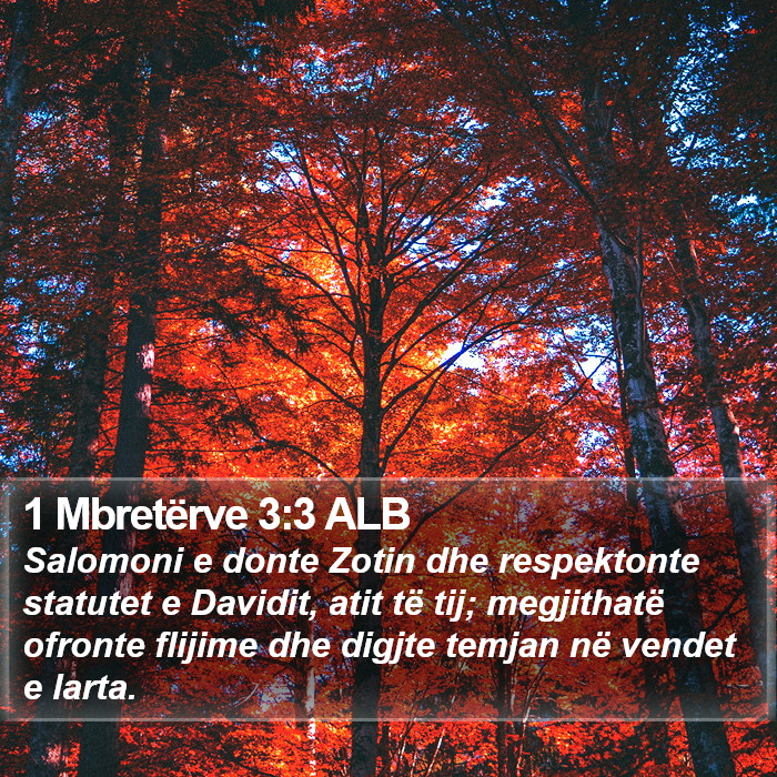 1 Mbretërve 3:3 ALB Bible Study