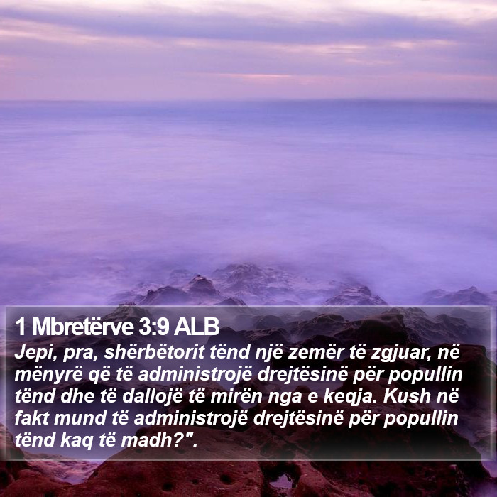 1 Mbretërve 3:9 ALB Bible Study